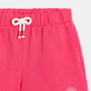 Short en molleton uni rose Fille