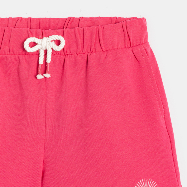 Short en molleton uni rose Fille