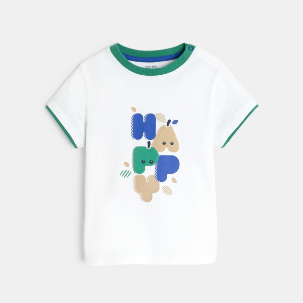 Baby boy's white slogan T-shirt