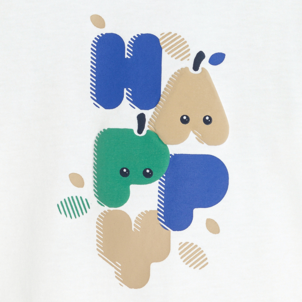 Baby boy's white slogan T-shirt