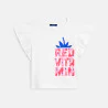 T-shirt manches courtes motif pailleté blanc Fille