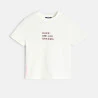 T-shirt à message rose blanc Fille 