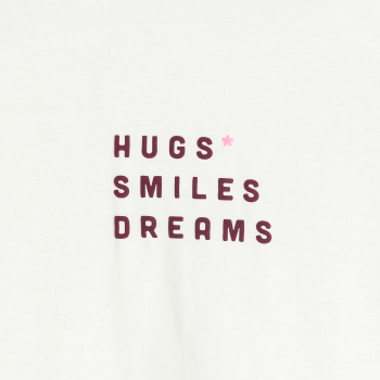 T-shirt à message rose blanc Fille 