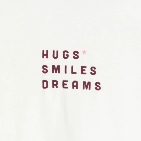 Girl's pink and white slogan T-shirt