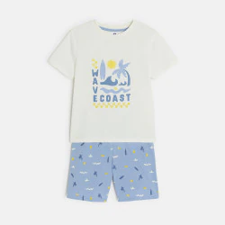 Pyjama d'été 2 pièces en jersey bleu ciel Garçon