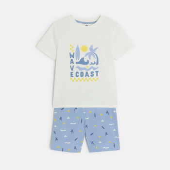 Pyjama d'été 2 pièces en jersey bleu ciel Garçon