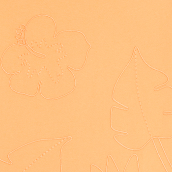 T-shirt manches courtes motifs brodés orange clair Fille