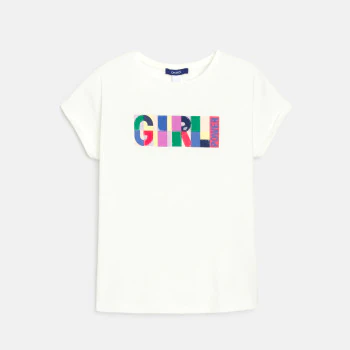 T-shirt à message blanc Fille