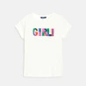 Girl's white slogan T-shirt
