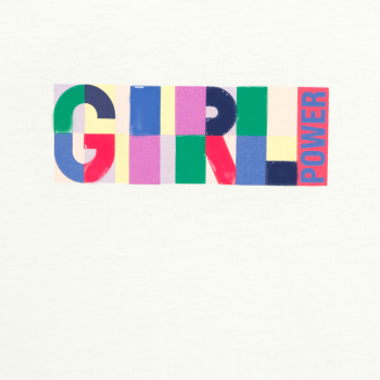 Girl's white slogan T-shirt