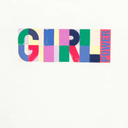 Girl's white slogan T-shirt