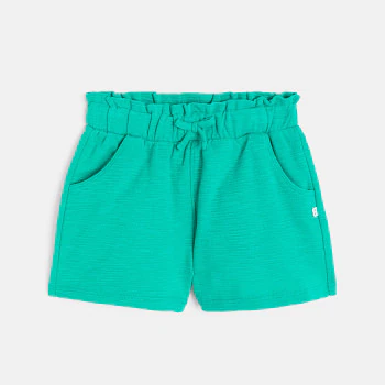 Short maille légère taille haute vert bébé fille