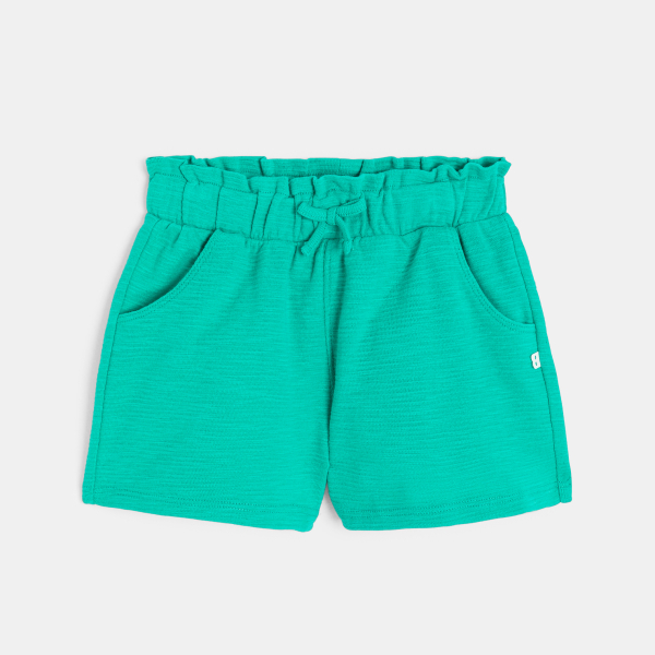 Short maille légère taille haute vert bébé fille
