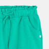 Baby girl's high-rise green knit shorts