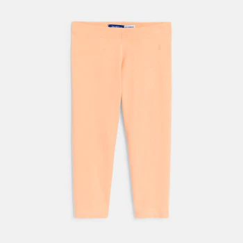 Girl's short pastel orange jersey leggings