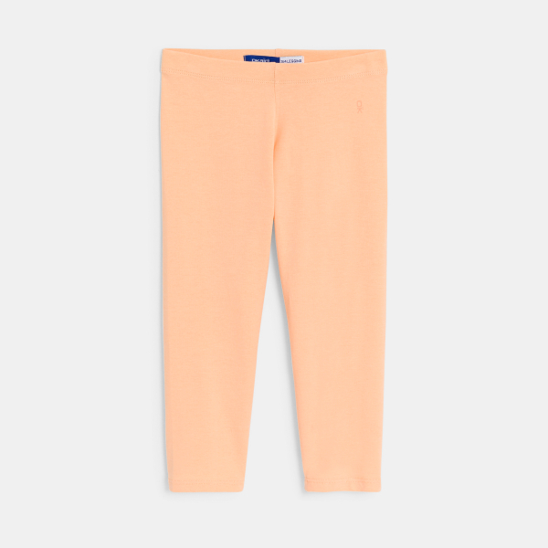 Girl's short pastel orange jersey leggings