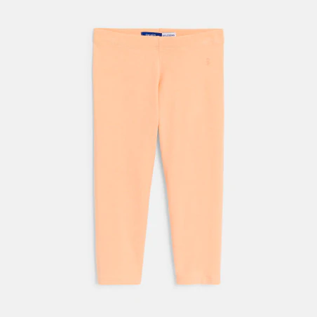 Girl's short pastel orange jersey leggings
