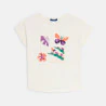 T-shirt manches courtes à sequins écru Fille