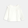 Baby girl's white ruffled long sleeve top