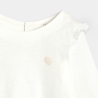 Baby girl's white ruffled long sleeve top