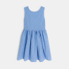 Girl's elegant blue embroidered sleeveless dress