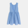 Girl's elegant blue embroidered sleeveless dress