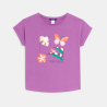 T-shirt manches courtes à sequins violet Fille