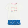 Girl's white jersey 2-piece shortie pyjamas