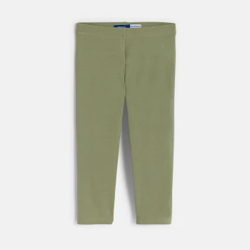 Legging court en jersey vert fille