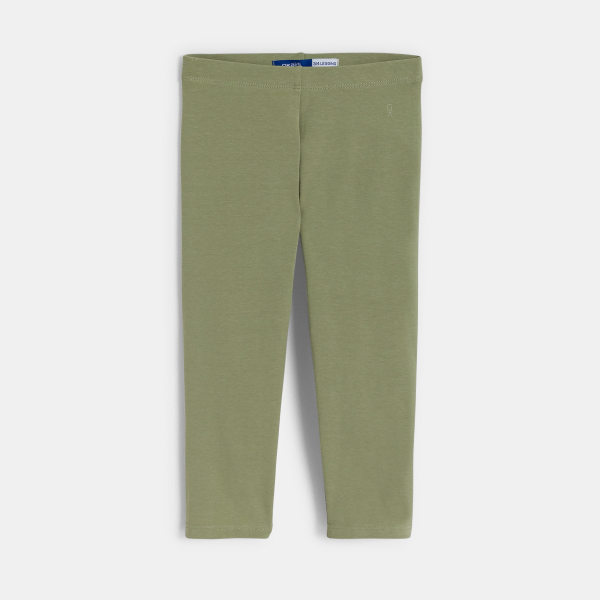 Legging court en jersey vert fille
