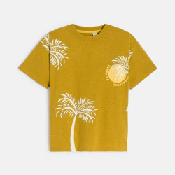 T-shirt manches courtes imprimé jaune curry Garçon