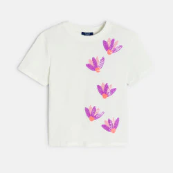 Girl's white short-sleeve...