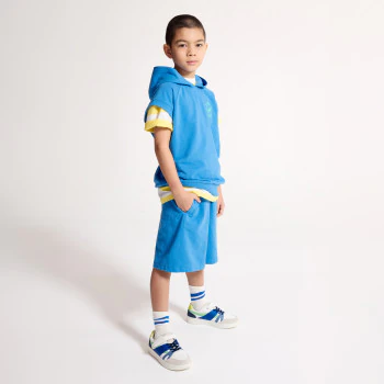 Boys' blue jersey sportswear Bermuda shorts