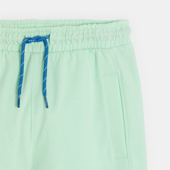 Boys' green jersey sportswear Bermuda shorts