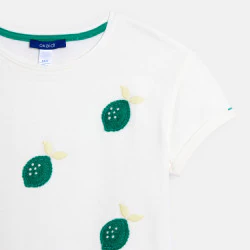 Girl's white short-sleeve...