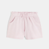 Baby girl's high-rise pink knit shorts