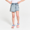 Girl's blue denim pleated skort