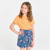 Girl's light orange short-sleeve T-shirt with embroidered motifs