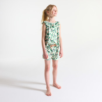 Pyjama-short imprimé vert Fille