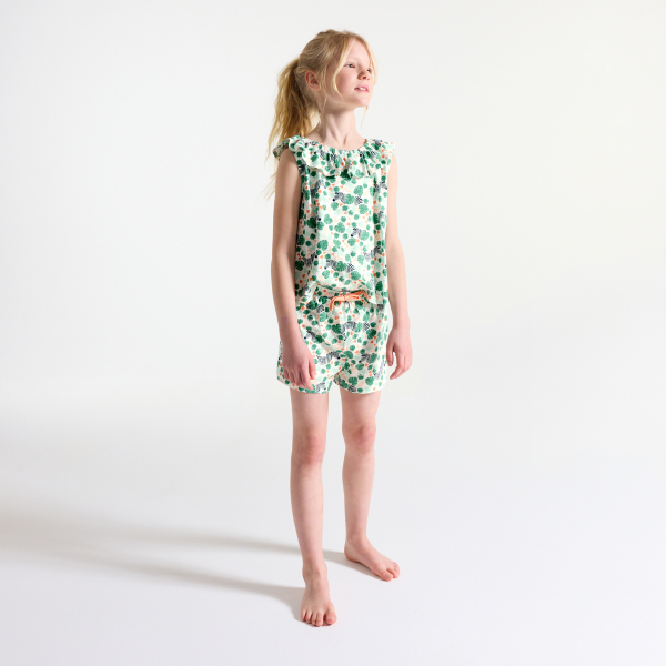 Pyjama-short imprimé vert Fille