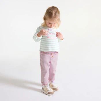 Baby girl's mauve high rise trousers
