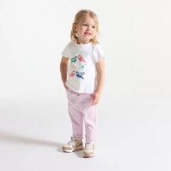 T-shirt oiseau vert bébé fille