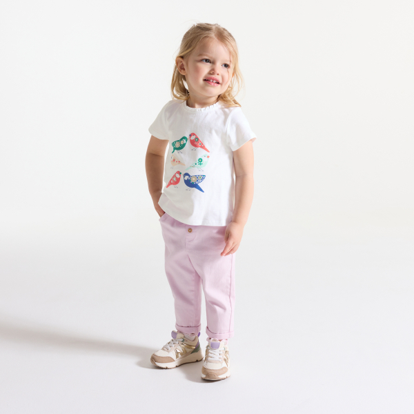 Baby girl's green bird T-shirt