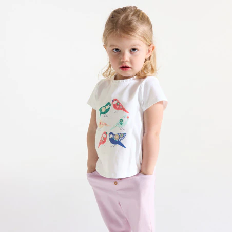 Baby girl's green bird T-shirt