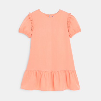 Girl's plain pastel orange dress