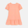 Robe unie à volants orange pastel Fille