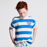Boy's blue striped short-sleeve T-shirt