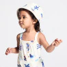 Baby girl's white playsuit with straps