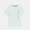 Boy's aqua green slogan T-shirt with short sleeves