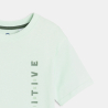 T-shirt manches courtes à message vert d'eau Garçon